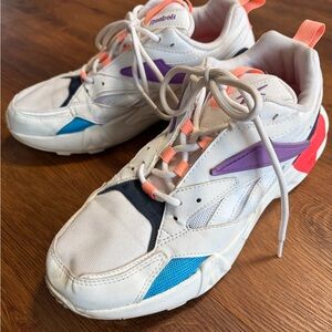 REEBOK Shoes Womens Size 8.5 Aztec Double Mix US Shoes  White Grape Athletic Gym
